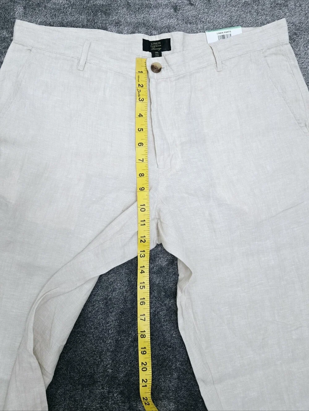 CLUB ROOM Luxury Pants Men's 36x30 Classic Flat Front 100 Linen Beige Resortwear